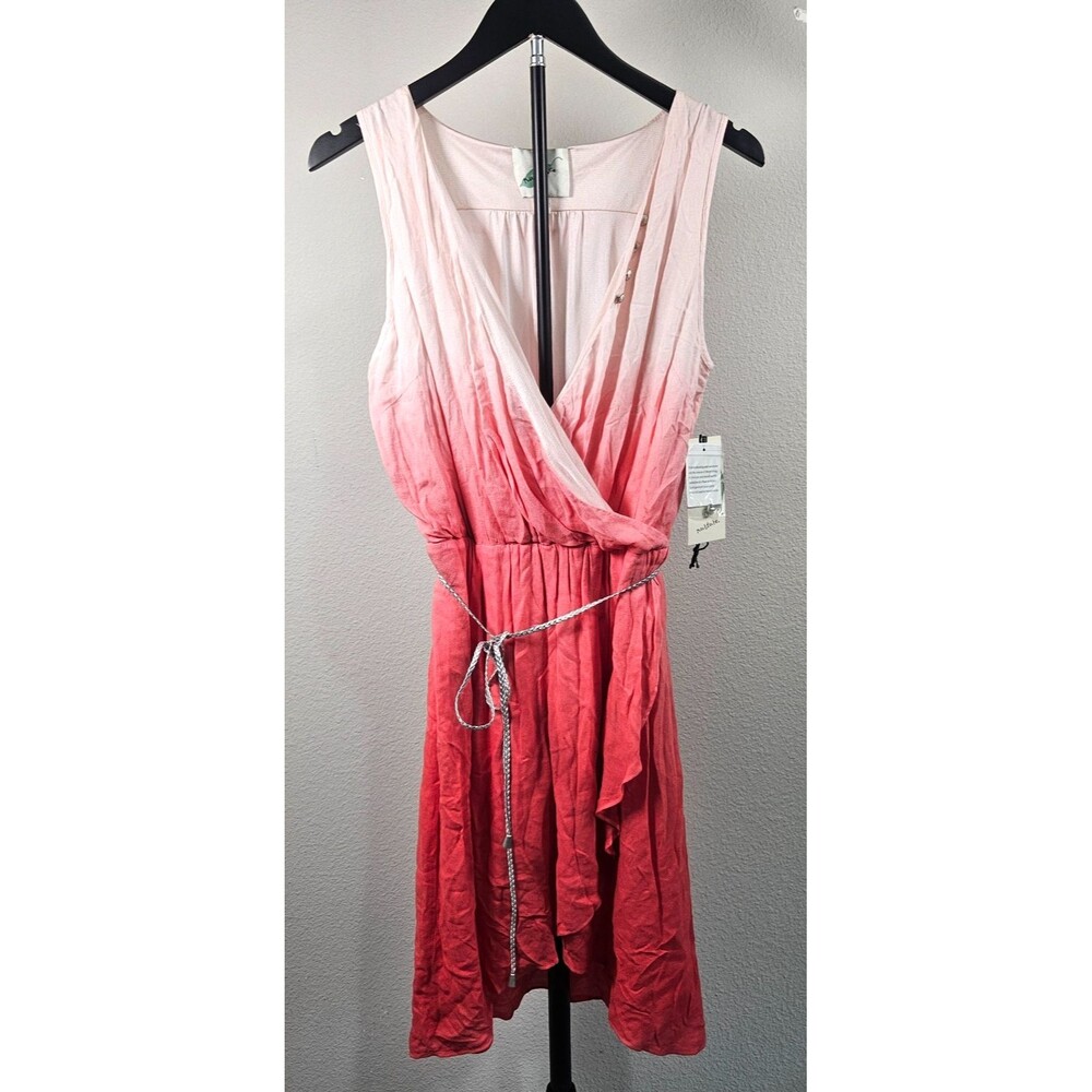 Nurture Ombre Pink Coral Sleeveless Dress Small Rayon Boho Beach NWT